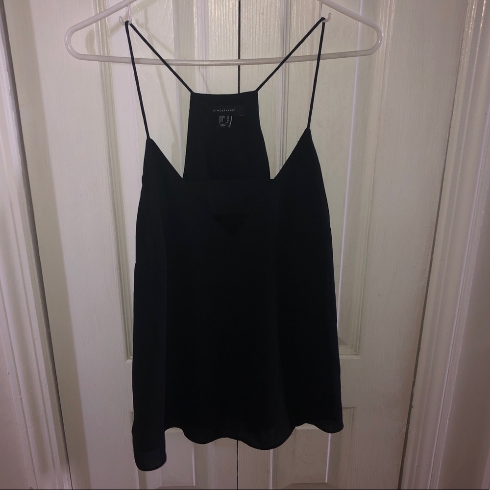 Black Tank Top with Camisole Straps